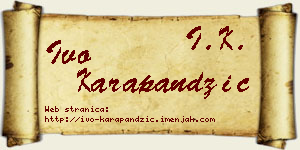 Ivo Karapandžić vizit kartica